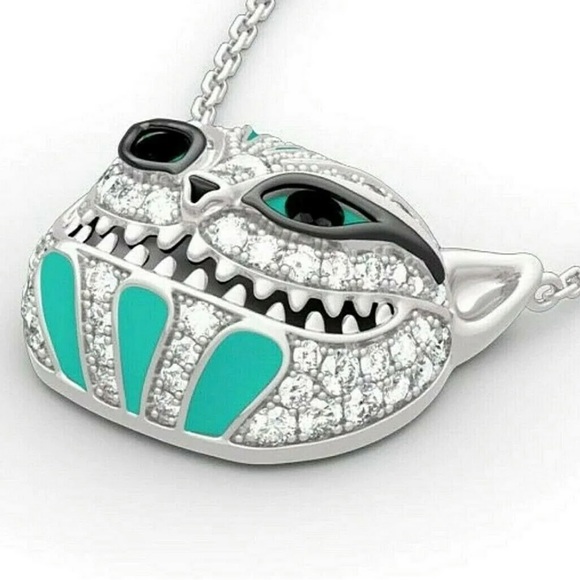 Cheshire Cat Rare & Special Alice in Wonderland Earring Necklace Set - Picture 6 of 7